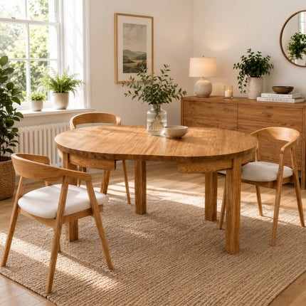 Oak Extendable Round Dining Table Mani