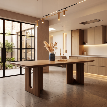 Aston Solid Oak Dining Table with Wooden Base