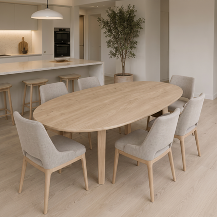 Witham Solid Oak Oval Dining Table with Wooden Legs