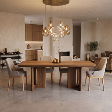 Aston Solid Oak Dining Table with Wooden Base