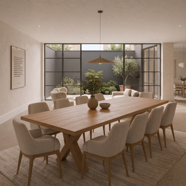 Tetney Solid Oak Dining Table with XF Wooden Legs