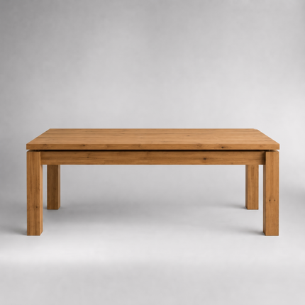 Gox Solid Oak Dining Table with  Wooden Legs