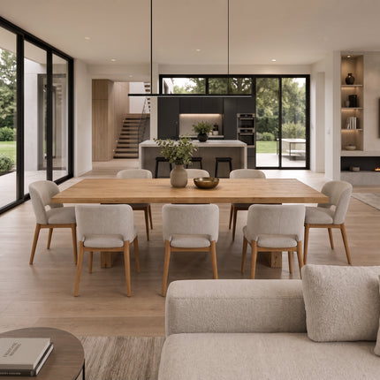 Diss Solid Oak SET Table/8 Chairs - Solid Oak Dining Table/Chairs