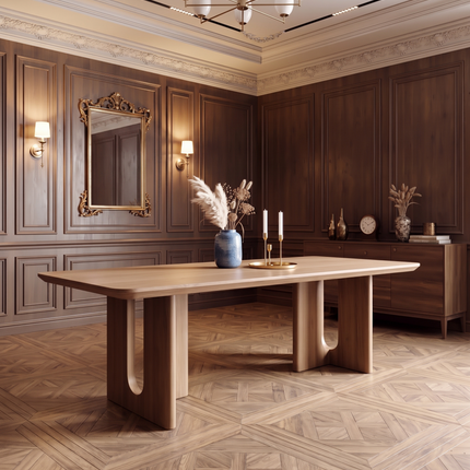 Aston Solid Oak Dining Table with Wooden Base