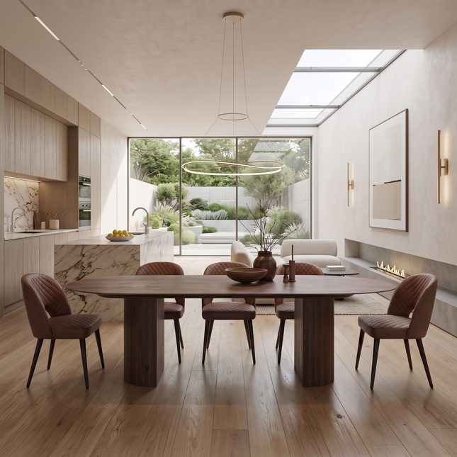 Wark Solid Oak Dining Table with Wooden Legs