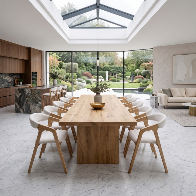 Toynton Solid Oak Dining Table with Wooden Block Leg