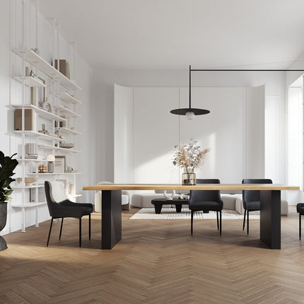 Rotsea Oak Modern Dining Table Steel Base