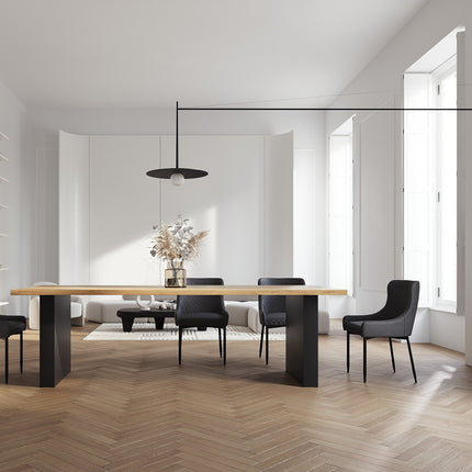 Rotsea Oak Modern Dining Table Steel Base