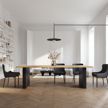 Rotsea Oak Modern Dining Table Steel Base