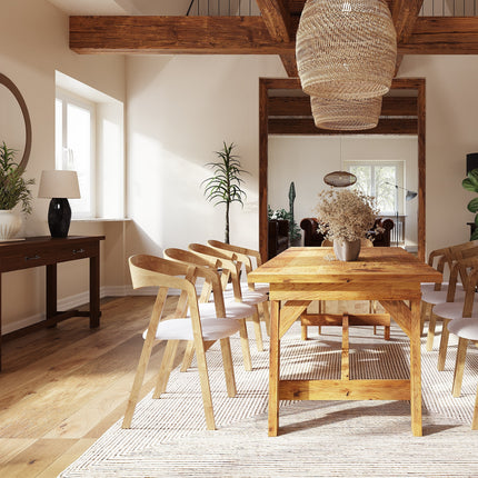 Brigg Rustic Dining Table  H Shape Wooden Legs with Beam