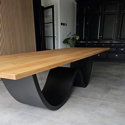 Nocton Oak Modern Dining Table Wave