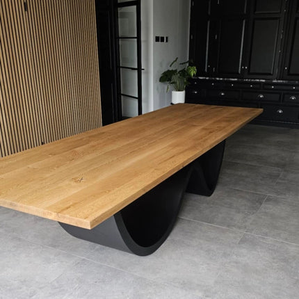 Nocton Oak Modern Dining Table Wave