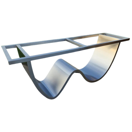 Lyng Oak Modern Dining Table with  Stainless Steel Base