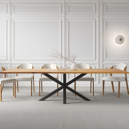 Kelso Solid Oak Dining Table with Steel Base