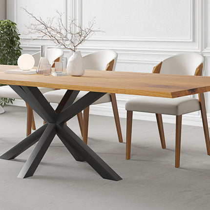 Kelso Solid Oak Dining Table with Steel Base