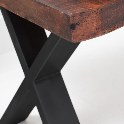 Firsby Coffee Table X Frame Steel Legs