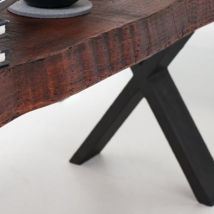 Firsby Coffee Table X Frame Steel Legs