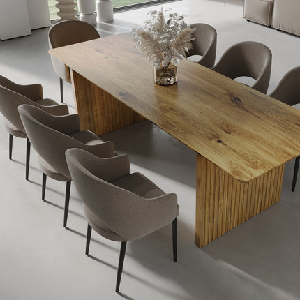 Lusby Solid Oak Dining Table Wooden Base
