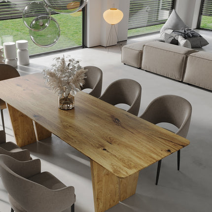 Weston Solid Oak Dining Table Wooden Base