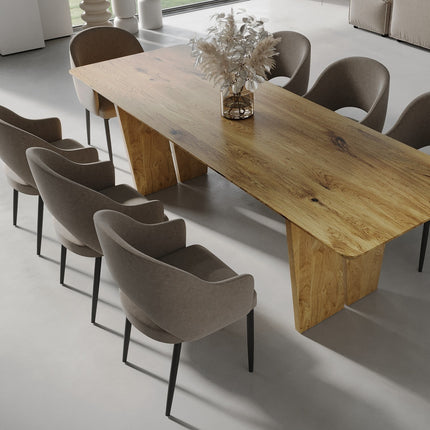 Weston Solid Oak Dining Table Wooden Base