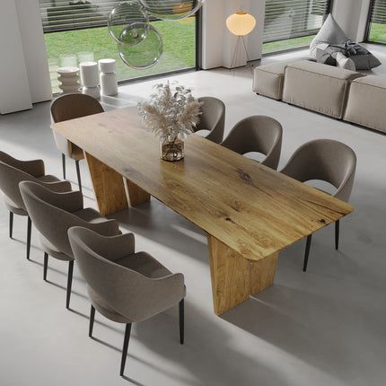 Weston Solid Oak Dining Table Wooden Base