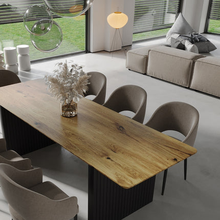 Enderby Solid Oak Dining Table Wooden Leg
