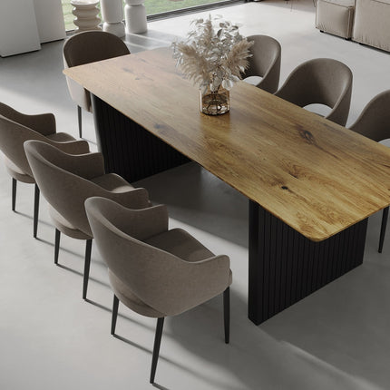 Enderby Solid Oak Dining Table Wooden Leg