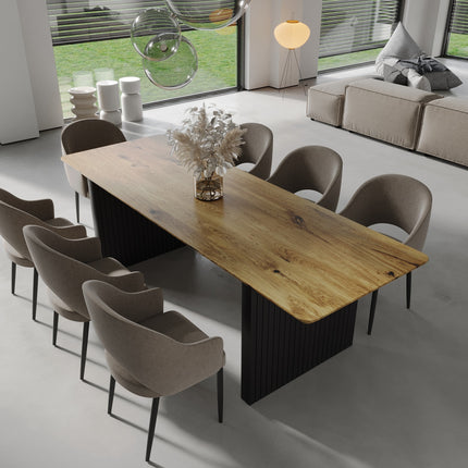 Enderby Solid Oak Dining Table Wooden Leg