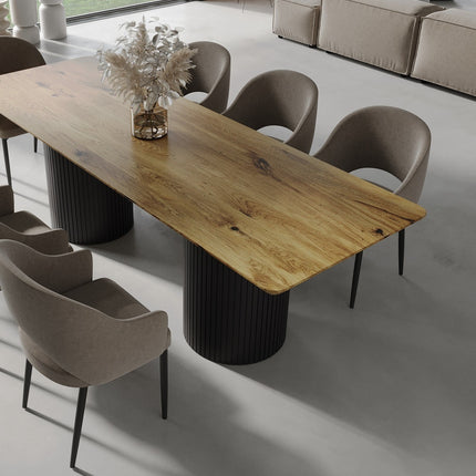 Aswick Oak Dining Table Wooden Base