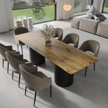 Aswick Oak Dining Table Wooden Base