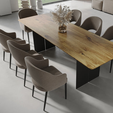 Hareby Solid Oak Dining Table Steel Leg
