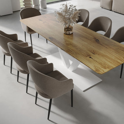 Kirton Solid Oak Dining Table Steel Base