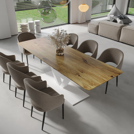 Kirton Solid Oak Dining Table Steel Base