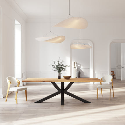 Tumby Oak Modern Dining Table Star Stel Base