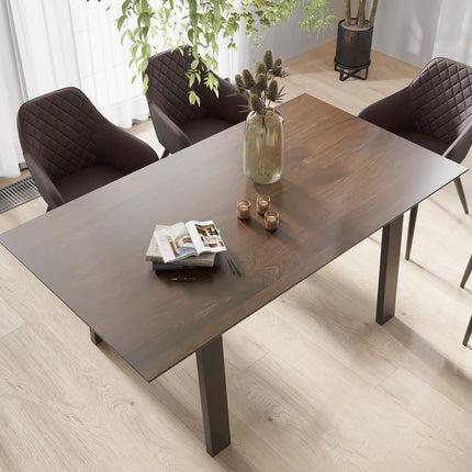 Girton Solid Oak Dining Table with Steel Legs