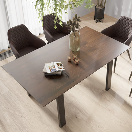 Girton Solid Oak Dining Table with Steel Legs