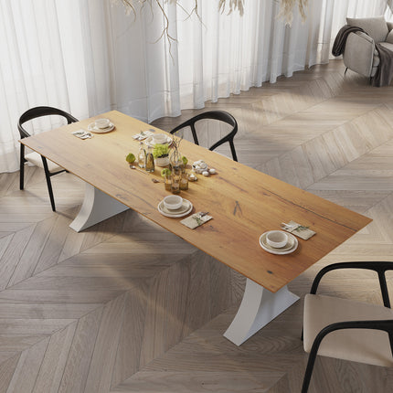 Asterby Solid Oak Dining Table with Steel Base