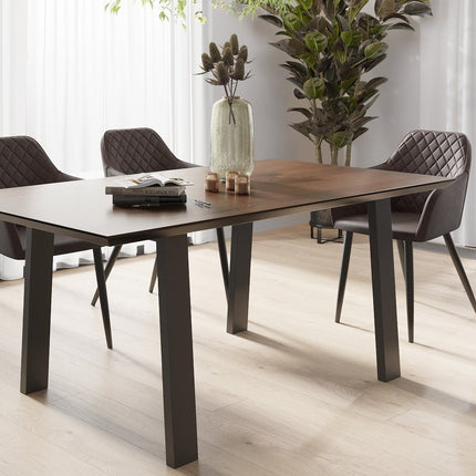 Girton Solid Oak Dining Table with Steel Legs