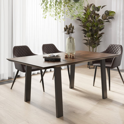 Girton Solid Oak Dining Table with Steel Legs