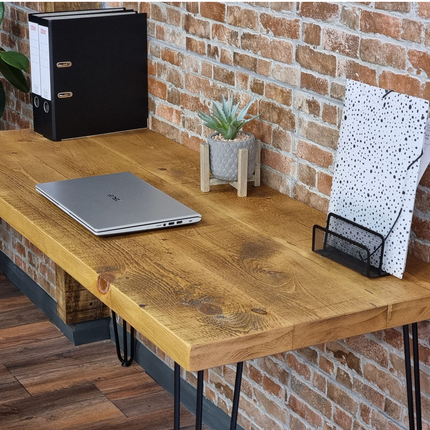 Brigg Rustic Desk 60cm  with Hairpin Industrial Metal Legs