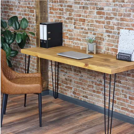 Brigg Rustic Desk 60cm  with Hairpin Industrial Metal Legs