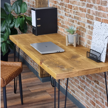 Brigg Rustic Desk 60cm  with Hairpin Industrial Metal Legs