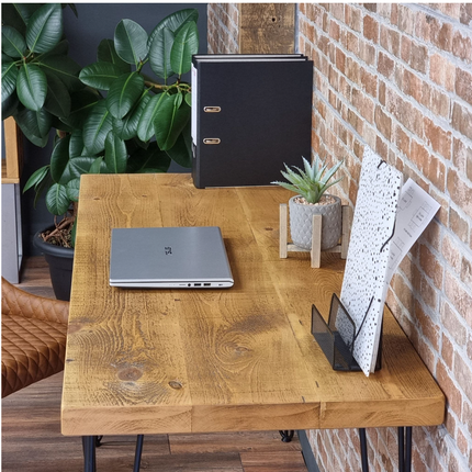 Brigg Rustic Desk 60cm  with Hairpin Industrial Metal Legs