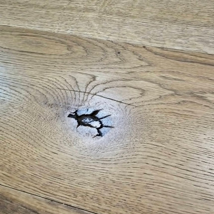 Wrangle Rustic Reclaimed Solid Oak Dining Table Steel Legs