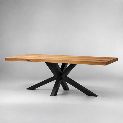 Tumby Oak Modern Dining Table Star Stel Base