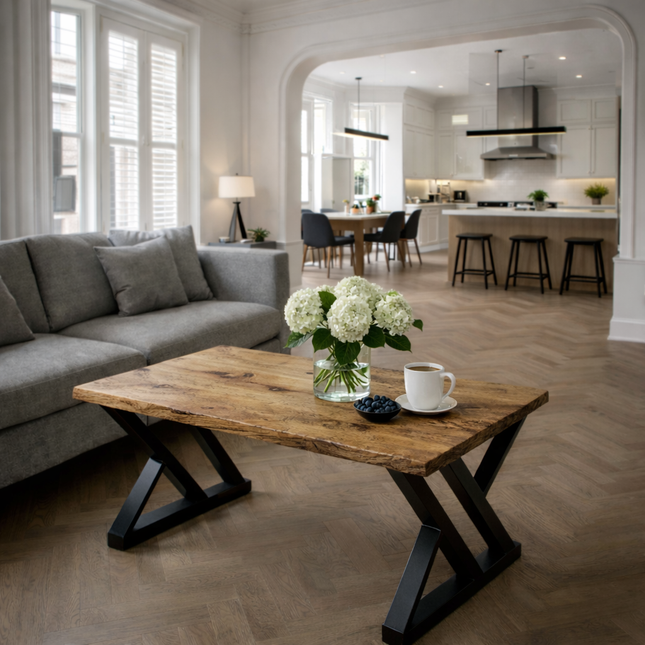 Firsby Coffee Table XV Frame Steel Legs