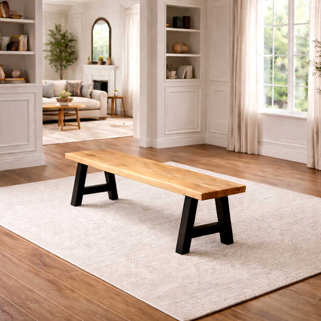 Solid Oak Dining Bench Chunky Legs 0107