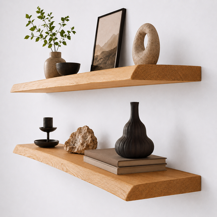 Firsby Live Edge Rustic Floating Shelf