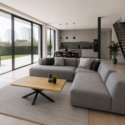 Oak loft coffee table Star Steel Base