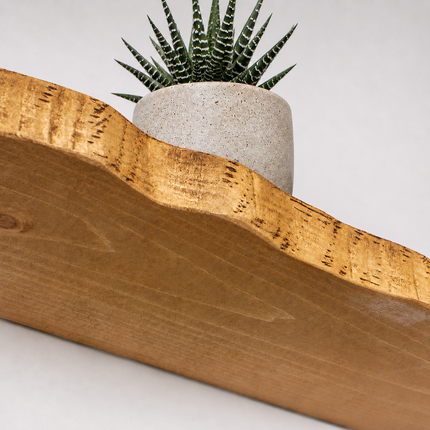Reclaimed Live Edge Rustic Shelf Non Lipped Shaped Bracket